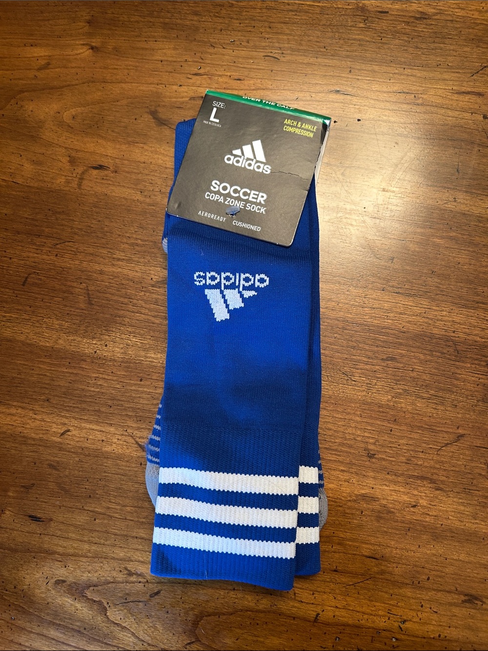 adidas Royal Blue & White Soccer Copa Zone Crew Socks